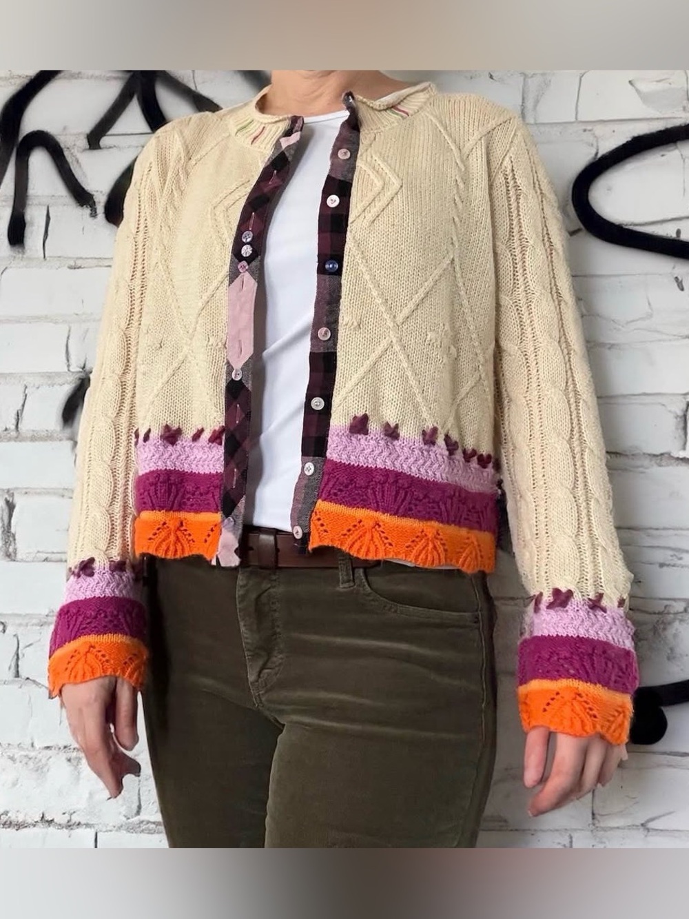 Upcycled Pink Robin NYC Cardigan | One of a Kind Wearable Art